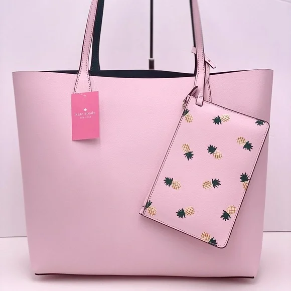 Kate Spade Colada Pineapple Graphic Large Tote Bag Pink Multi NWT - Picture 10 of 13